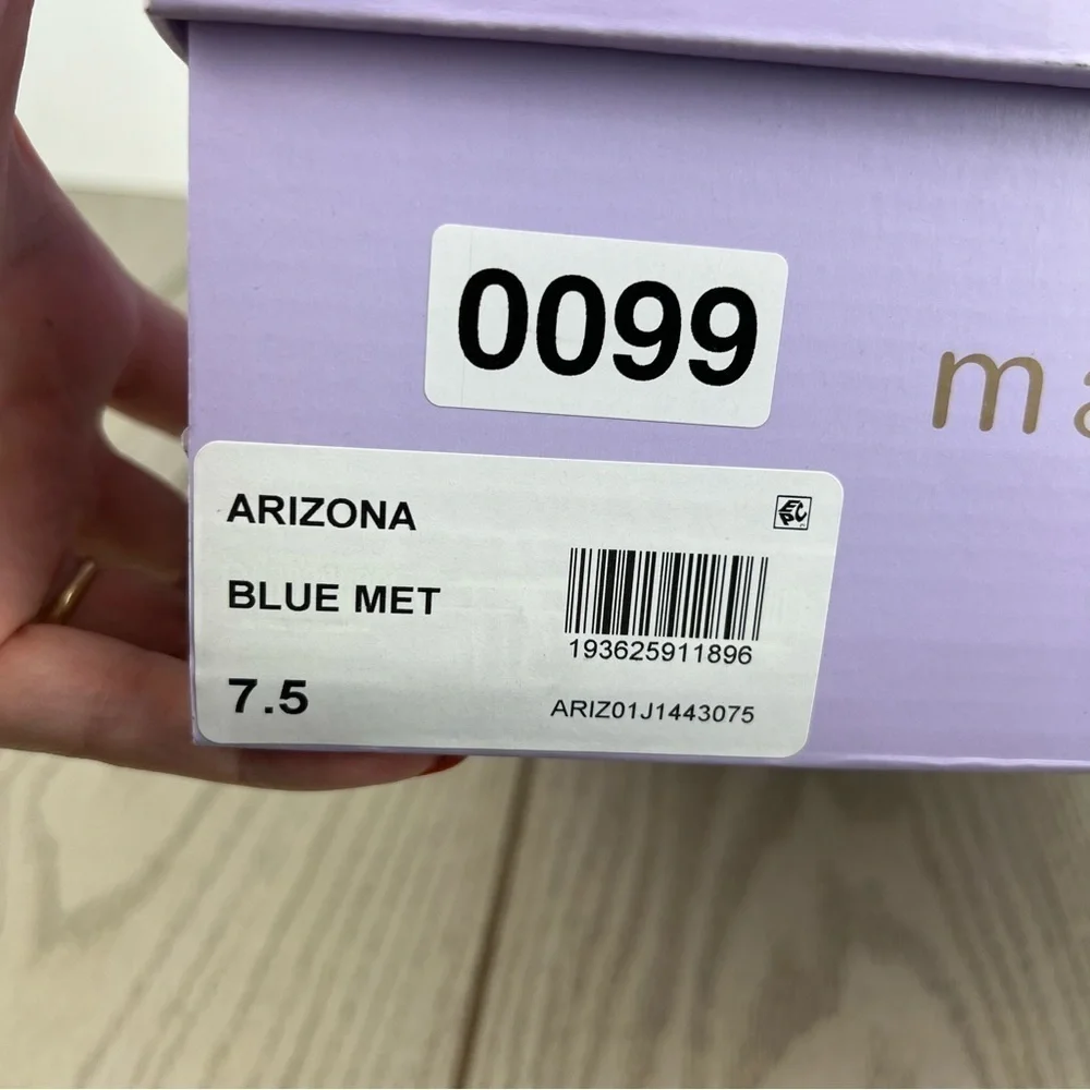 Madden Girl Arizona Knee High Cowboy Boots 7.5M Metallic Blue $99